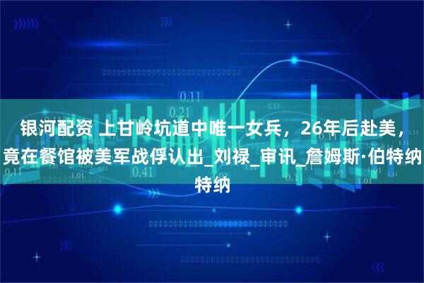 银河配资 上甘岭坑道中唯一女兵,26年后赴美,竟在餐馆被美军战俘认出_刘禄_审讯_詹姆斯·伯特纳